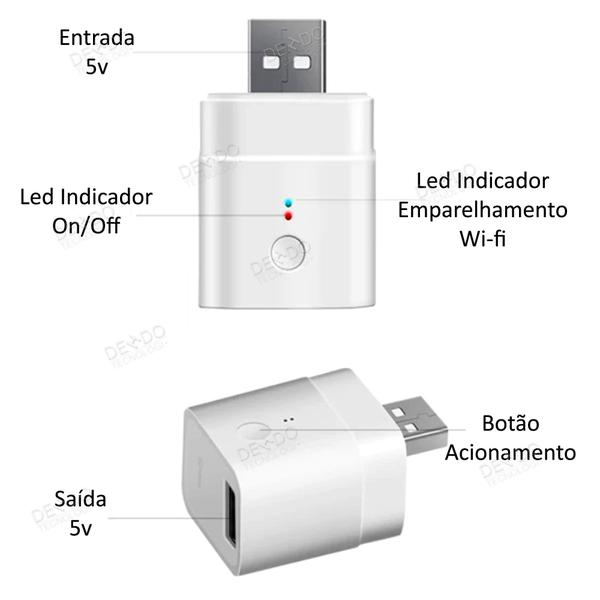 Imagem de Sonoff Micro Usb 5v Wifi Adaptador Inteligente App Ewelink Android Ios Automação