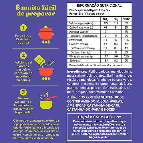 Sopa de Feijão Mexidona Vegana contendo 3 pacotes de 115g cada Imagem de Sopa de Feijão Mexidona Vegana contendo 3 pacotes de 115g cada