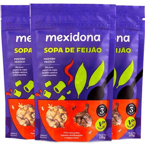 Sopa de Feijão Mexidona Vegana contendo 3 pacotes de 115g cada Imagem de Sopa de Feijão Mexidona Vegana contendo 3 pacotes de 115g cada