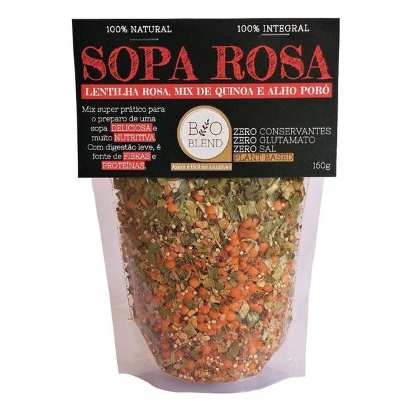 Imagem de Sopa rosa, lentilha rosa, mix de quinoa e alho poró - Bio Blend