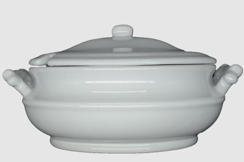 Imagem de Sopeira Oval de cerâmica branca 3 litros