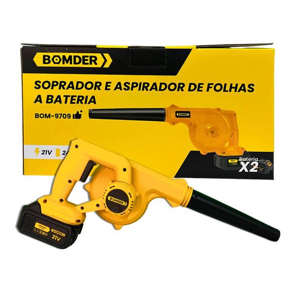 Imagem de Soprador e Aspirador de Folhas 21V + 2 Bicos de Sucção - bomder