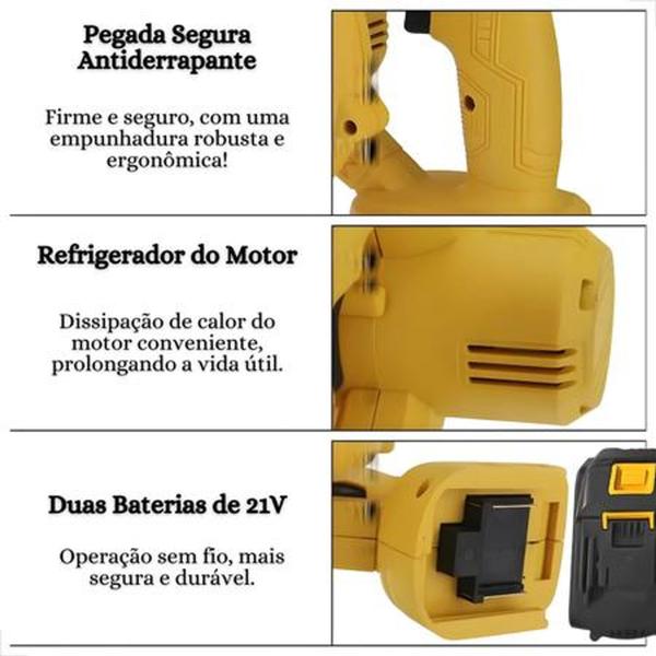 Imagem de Soprador e aspirador de folhas a bateria 21v 2.400mah - bomder