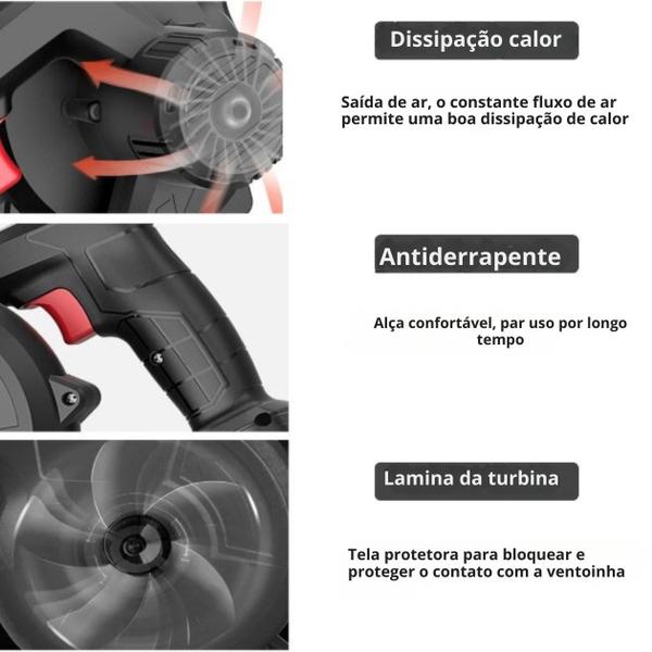 Imagem de Soprador e Aspirador de Folhas Bateria Kit Sucção Portátil