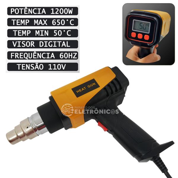 Imagem de Soprador Térmico Aquecedor Profissional De Ar Quente Com Bico Removível 1200W LGX170