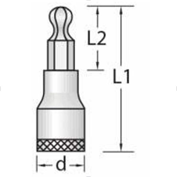 Imagem de Soquete Allen Abaulada 1/2 X 10Mm 011641 Gedore