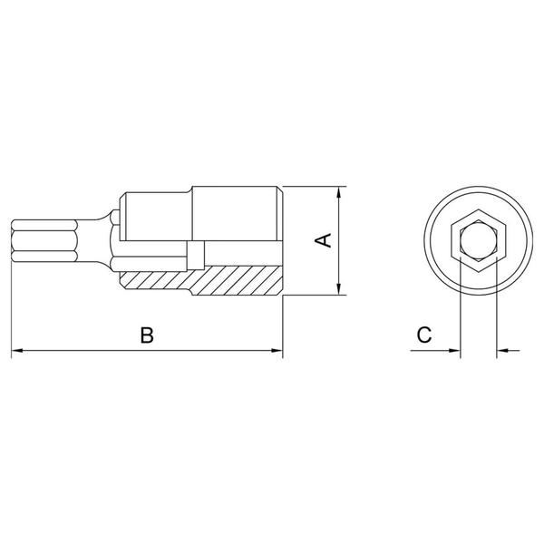 Imagem de Soquete em Aço Cromo Vanádio Ponta Hexagonal 7 mm - Encaixe 3/8" Tramontina PRO