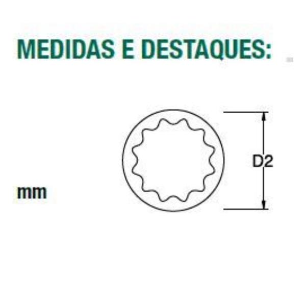 Imagem de Soquete Estriado 1/2 12Mm Sata