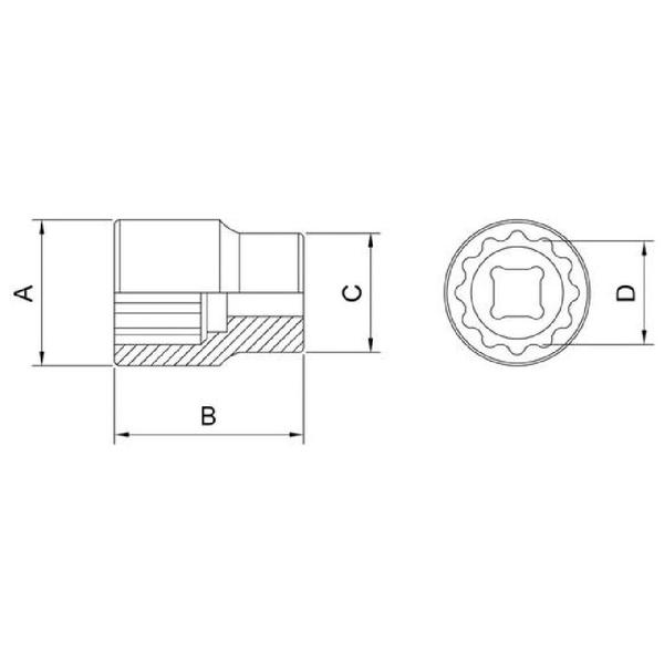 Imagem de Soquete Estriado 3/4" 27mm - 44853127 - TRAMONTINA