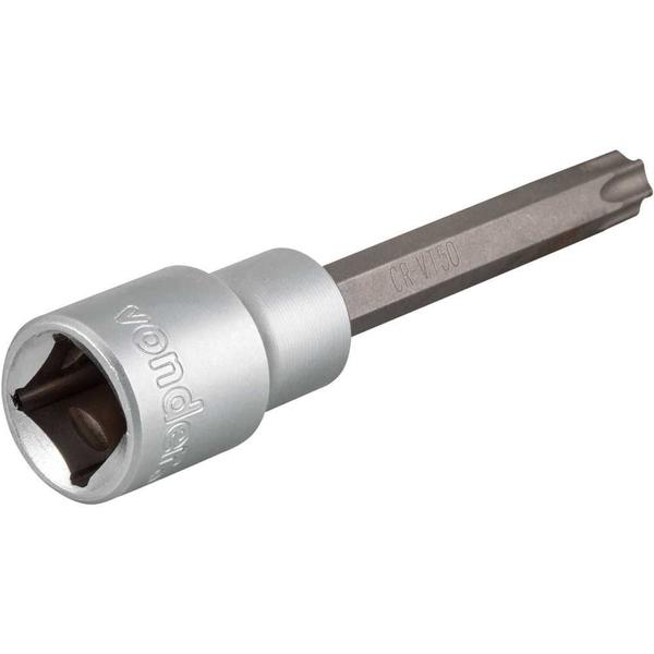 Imagem de Soquete hexalobular macho longo, encaixe de 1/2", T50, VONDER