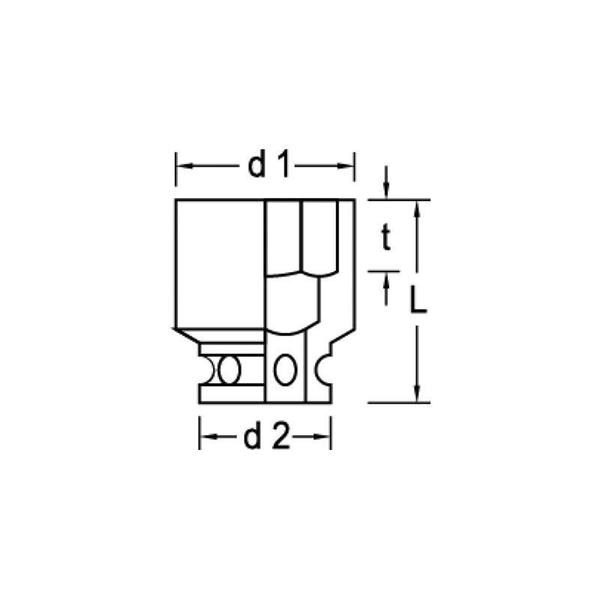 Imagem de Soquete Impacto Encaixe 3/4 X 19Mm Sextavado Gedore 080.299