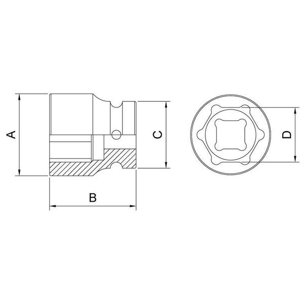 Imagem de Soquete Impacto Sextavado Molibdênio 19Mm 1'' 917019