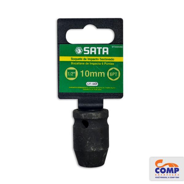 Imagem de Soquete Impacto Sextavado Sata 10mm Encaixe 1/2 Aço Cromo Molibdênio Fosfatizado Apertar Afrouxar Parafusos Sextavados Qualidade Resistencia ST34303SC