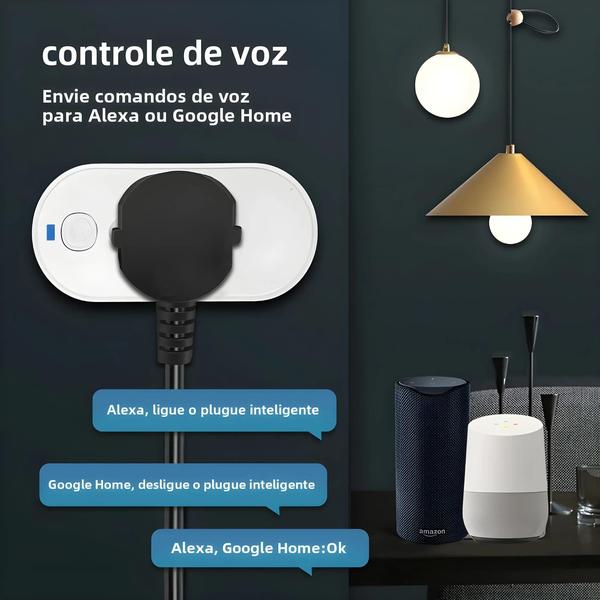 Imagem de Soquete Inteligente Wi-Fi/Zigbee (16/20A) com Monitor de Energia e Controle Remoto - Compatível com Google Home