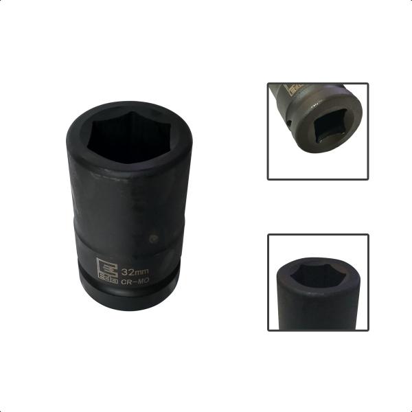 Imagem de Soquete Longo De Impacto Sextavado 32mm x 1”Pol Aço CR-MO