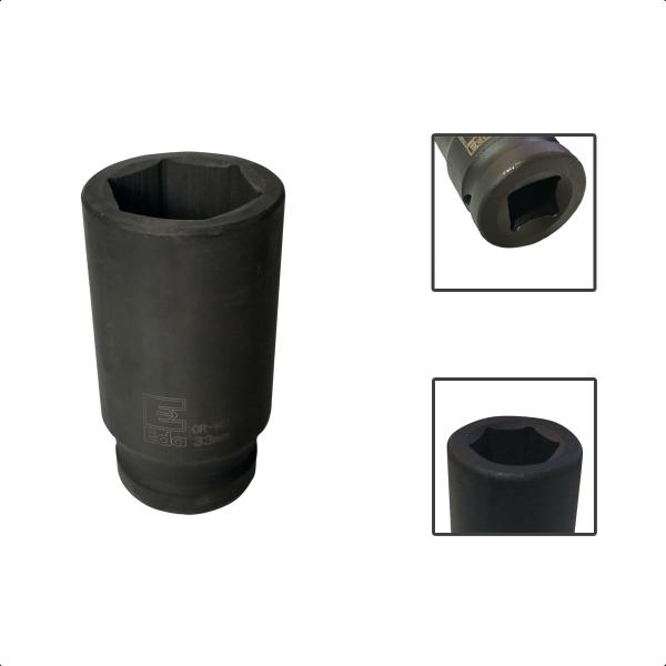 Imagem de Soquete Longo De Impacto Sextavado 33mm x 3/4”Pol Aço CR-MO