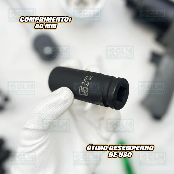 Imagem de Soquete Pito Impacto Longo Sextavado 22 Mm Encaixe 1/2''