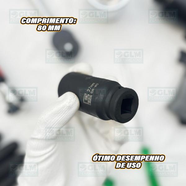 Imagem de Soquete Pito Impacto Longo Sextavado 27 Mm Encaixe 1/2''