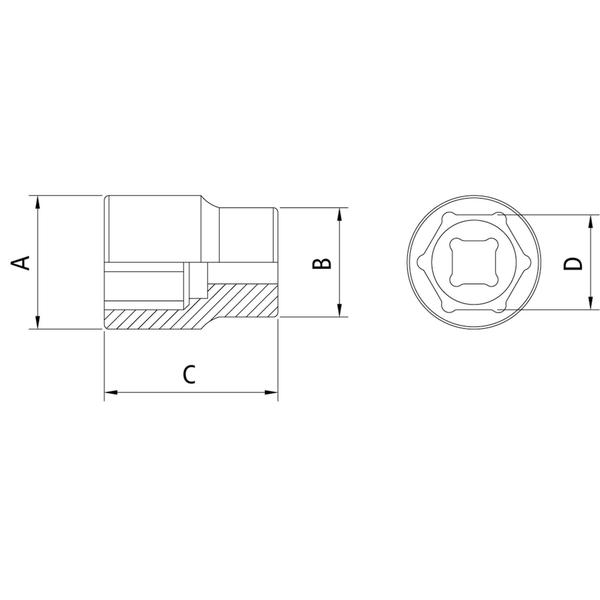 Imagem de Soquete Sextavado 1/4pol x 7/16pol Polegadas Tramontina PRO