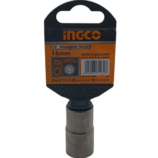 Soquete Sextavado 16mm com Encaixe de 1/2 Pol. da Ingco Imagem de Soquete Sextavado 16mm com Encaixe de 1/2 Pol. da Ingco