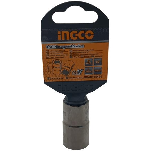 Soquete Sextavado 16mm com Encaixe de 1/2 Pol. da Ingco Imagem de Soquete Sextavado 16mm com Encaixe de 1/2 Pol. da Ingco