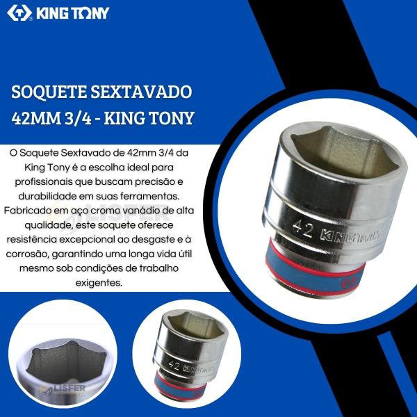 Imagem de Soquete Sextavado 42mm 3/4 King Tony 633542m