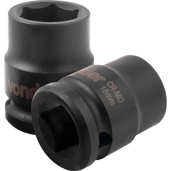 Imagem de Soquete Sextavado de Impacto enc 1/2" 18mm Aço Cromo Vonder