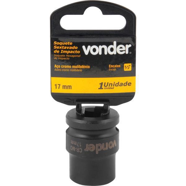 Imagem de Soquete Sextavado de Impacto Encaixe 1/2" 17mm Aço Cromo  - Vonder