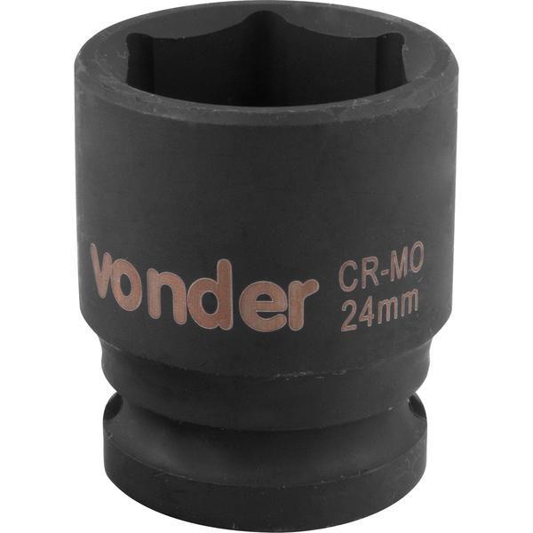 Imagem de Soquete Sextavado Impacto Encaixe 1/2" 24mm Aço Cromo Vonder