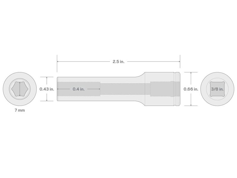 Imagem de Soquete TEKTON 3/8" x 6 pontos de 7 mm de profundidade SHD13107