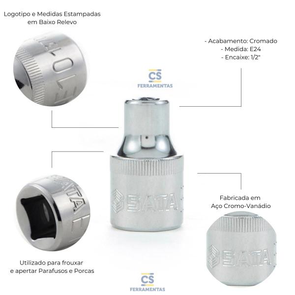 Imagem de Soquete Torx Fêmea E-24 Sata ST13708SC