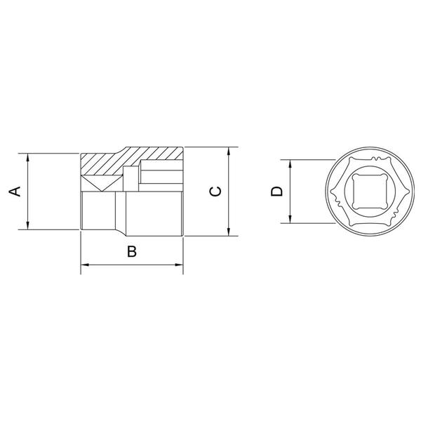 Imagem de Soquete Xtractor Plus em Aço Cromo Vanádio 32 mm - Encaixe 1/2" Tramontina PRO