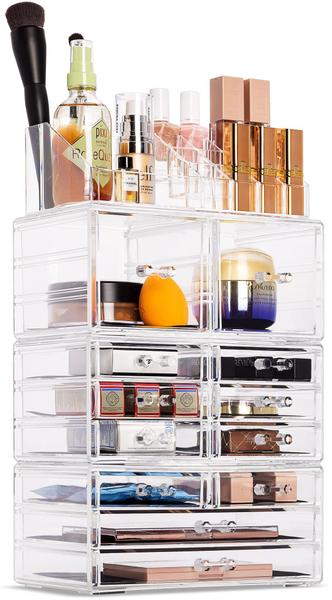 Imagem de Sorbus Cosmetic Makeup and Jewely Storage Case Tower Display Organizer - Design Espaçoso - Ótimo para Banheiro, Cômodo, Vaidade e Bancada (Claro)