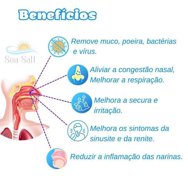 Imagem de Soro Em Pó Sem Iodo Para Lavagem Nasal 500Mg