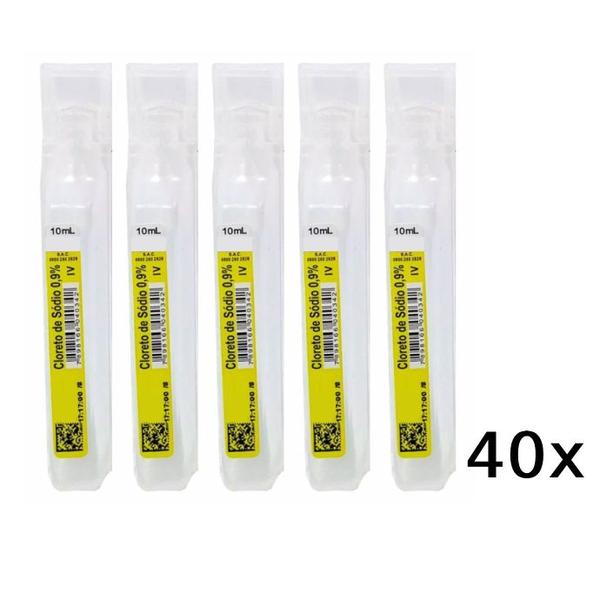 Imagem de Soro Fisiológico Cloreto 0,9% estéril 10ML Kit com 40 Ampolas Equiplex