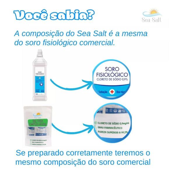 Imagem de Soro Fisiologico Em Pó Nasal, Lavagem Nariz Kit C/60 Sachês