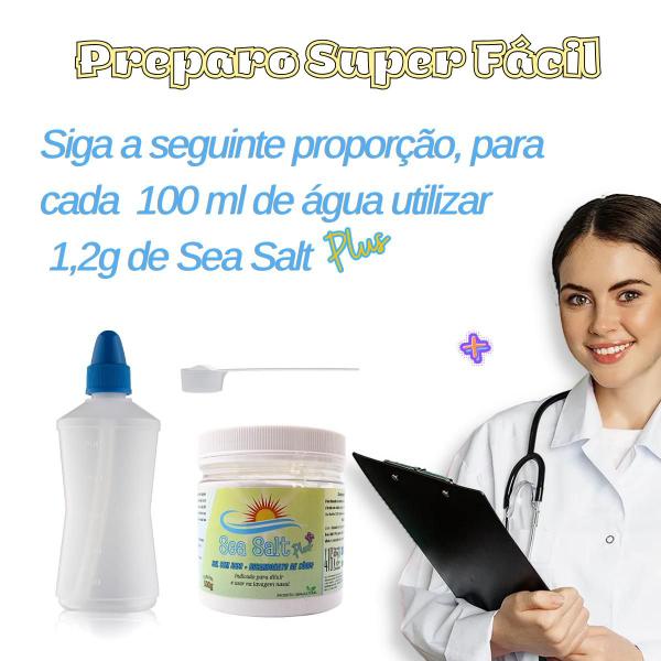 Imagem de Soro Fisiológico Lavagem Nasal Bicarbonato Pote 500g Kit C/2