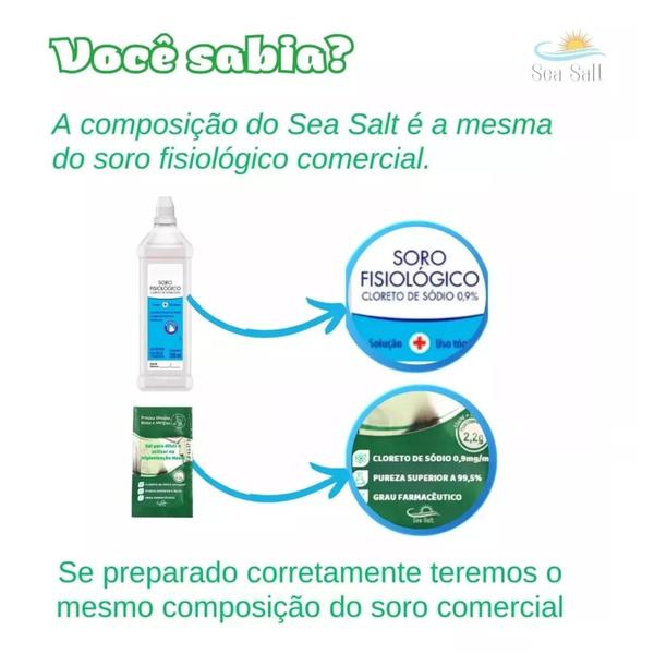 Imagem de Soro Fisiológico Sachês Kit C/60 + Pote 500g Limpeza Nasal