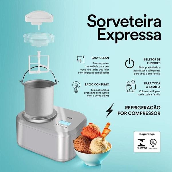 Imagem de Sorveteira Expressa Eos 220V Frequência 60Hz Eso02S - Prata