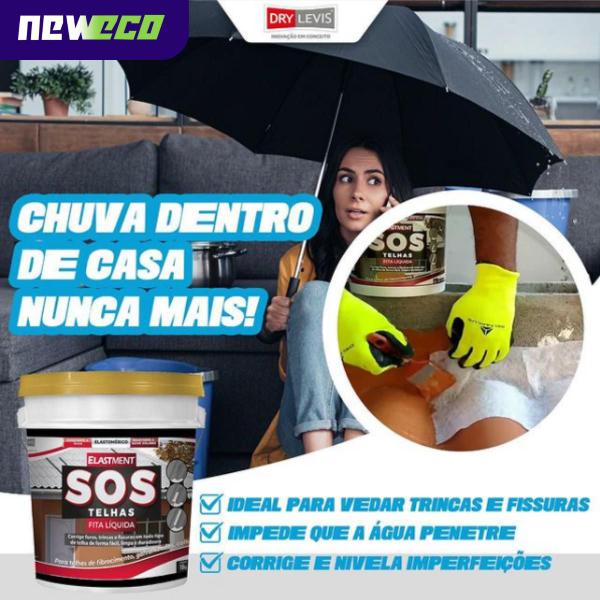 Imagem de Sos Telhas Fita Líquida Furos Trincas Fissuras Drylevis 18kg - Cinza