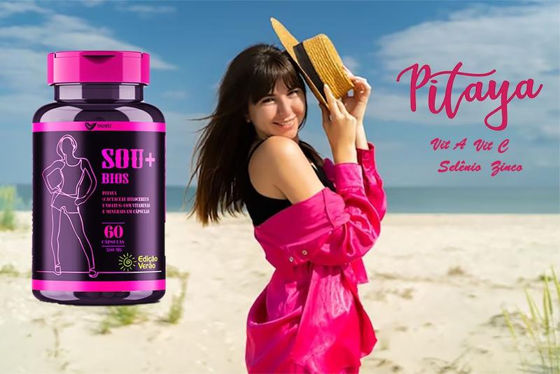 Imagem de Sou + bios pitaya c/ vit c, selênio e zinco 60 cáps muwiz