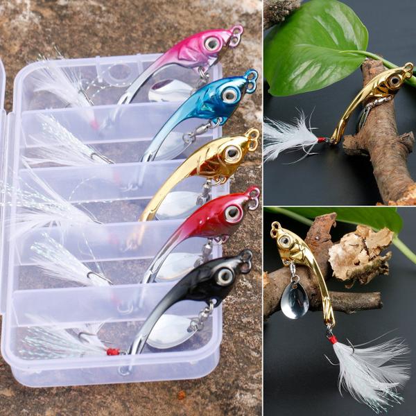 Imagem de Sougayilang Jigs Pesca Iscas Afundando Metal Spinner Isca Micro Jigging Bait-E-2.56in/0.42oz-5PCS com Caixa