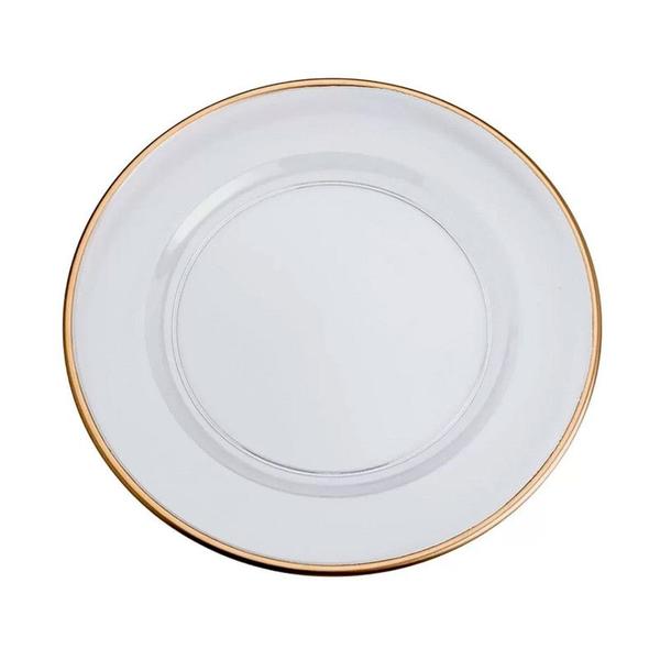 Imagem de Sousplat de Plastico Royal com Filete Dourado 33 cm Lyor