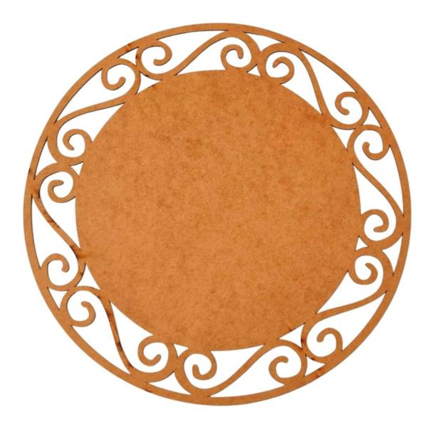 Imagem de Sousplat em MDF Cru Arabesco 35cm - MDF 3mm - Kit C/ 12 Unid.