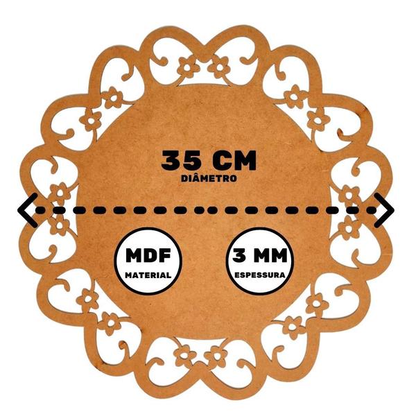 Imagem de Sousplat em MDF Cru Arabesco 35cm - MDF 3mm - Kit C/ 24 Unid.