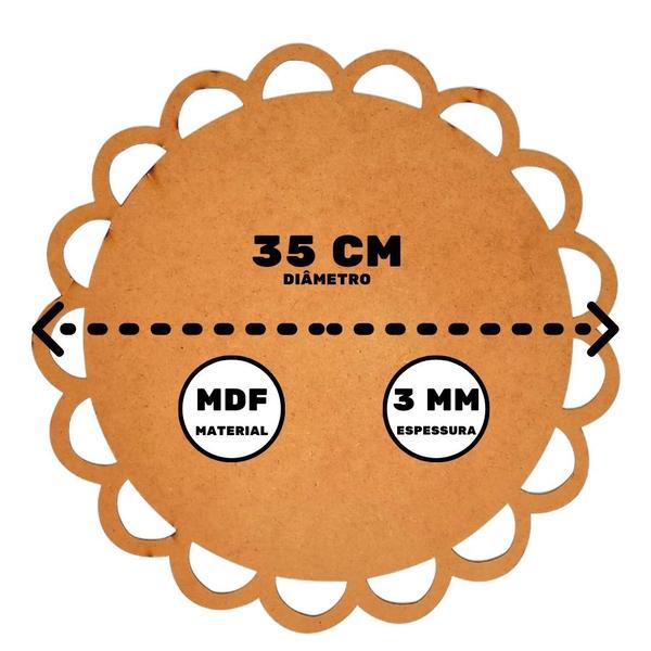 Imagem de Sousplat em MDF Cru Arabesco 35cm - MDF 3mm - Kit C/ 24 Unid.