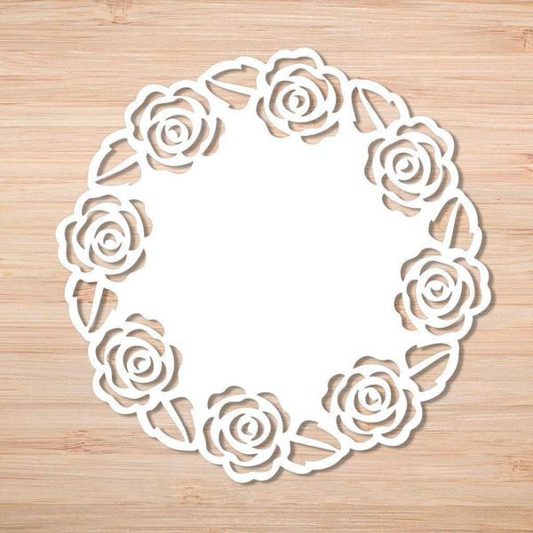 Imagem de Sousplat em MDF Floral Branco