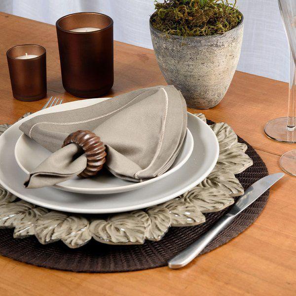 Imagem de Sousplat leaf taupe antique 33 cm