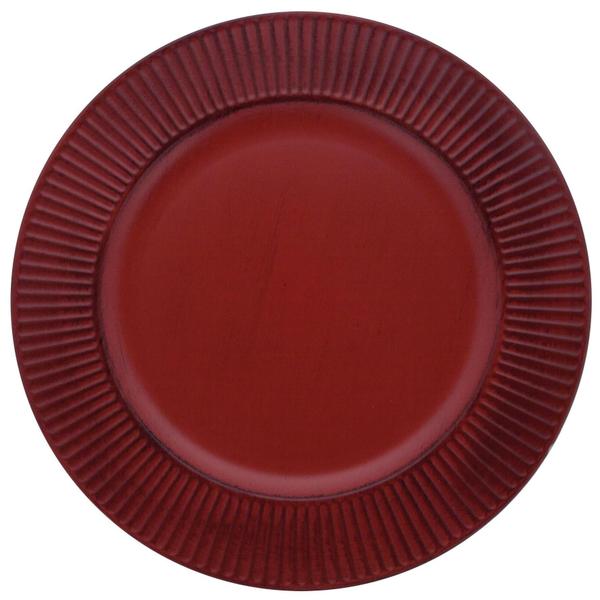 Imagem de Sousplat Listras Vermelho - Diâmetro 33cm - 375g