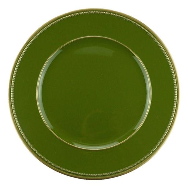 Imagem de Sousplat plástico verde e dourado 25 cm Bon Gourmet